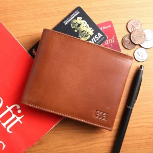 Brooklyn Bridge Vegetable Tanned Genuine Leather Wallet for Men – RFID Safe Bifold Wallet with Coin Pocket-BB-MW-787-CW-FG-VT-YS-BROWN 1