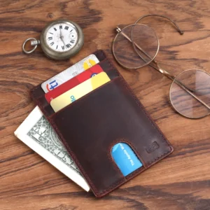 Brooklyn bridge Genuine Leather Slim Wallet for Men – RFID Front Pocket Minimalist Card Holder-BB-CH-788-CW-FG-OPL-YS-BROWN 1