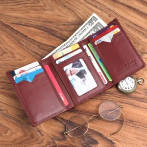 Brooklyn Bridge Genuine Leather Trifold Wallet for Men RFID Card Holder Gift Wallet BB-MW-792-CW-FG-NL-YS-BROWN 2