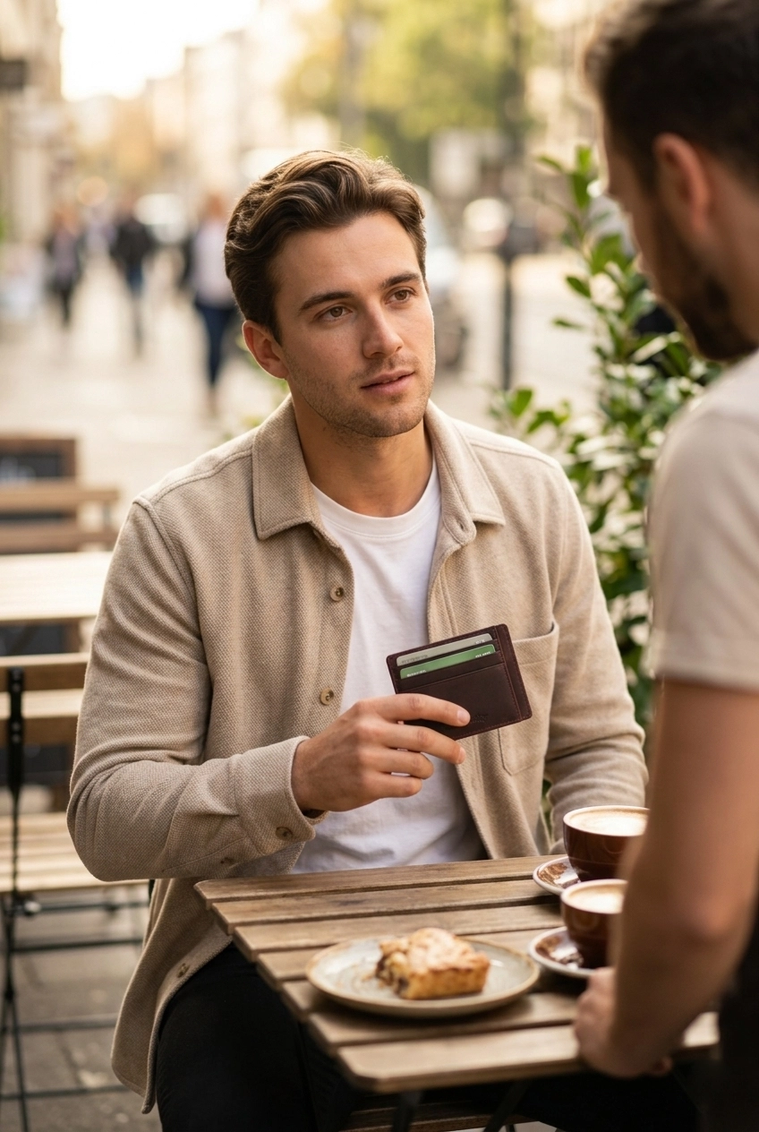 Cardholder Minimalist Wallet Slim Leather RFID Minimalist New York USA Brooklyn Bridge