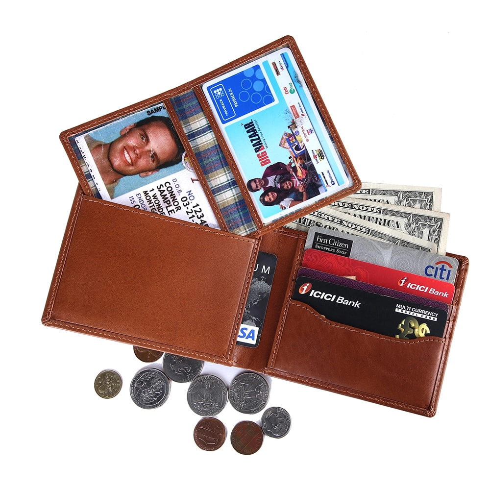 Brooklyn Bridge Genuine Leather Wallet for Men with Coin Pocket – RFID Safe VT Bifold Wallet BB-MW-793-CW-FG-VTL-YS-BROWN 1