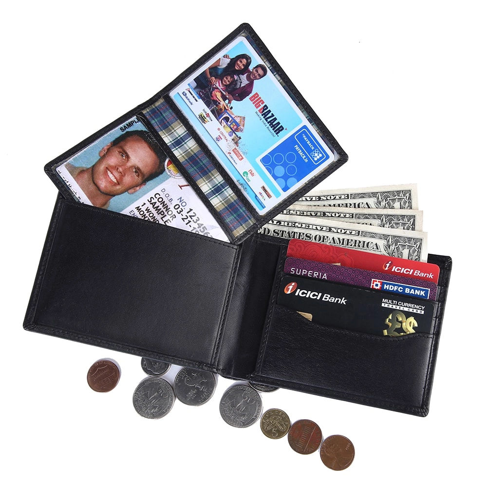 Brooklyn Bridge Genuine Leather Wallet for Men with Coin Pocket – RFID Safe VT Bifold Wallet BB-MW-793-CW-FG-VTL-YS-BLACK 1