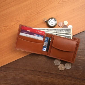 Brooklyn Bridge Genuine Leather Wallet for Men with Coin Pocket – RFID Slim Bifold Wallet BB-MW-790-CW-FG-VTL-YS-BROWN 1
